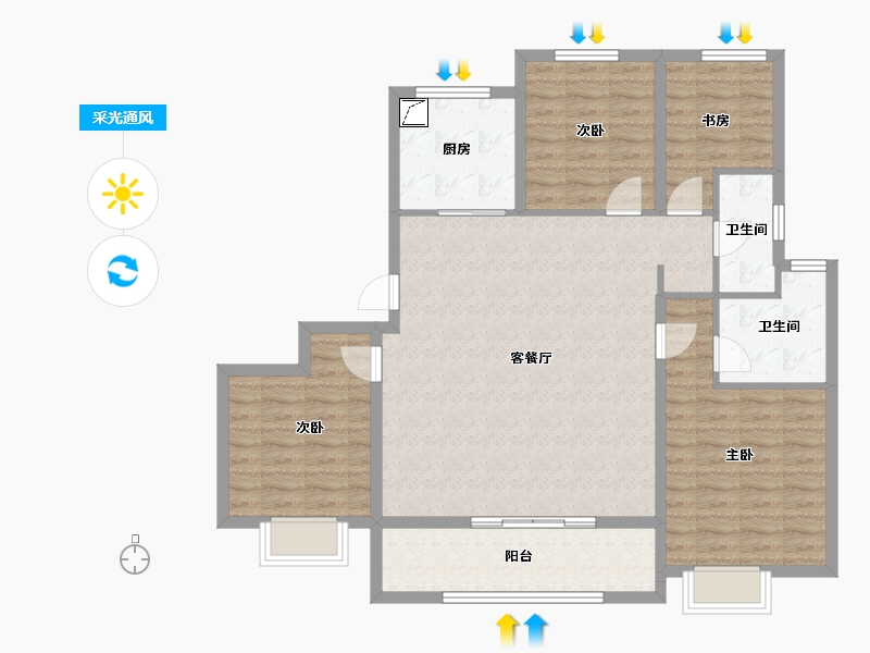 江苏省-徐州市-都会星宸臻源-112.00-户型库-采光通风