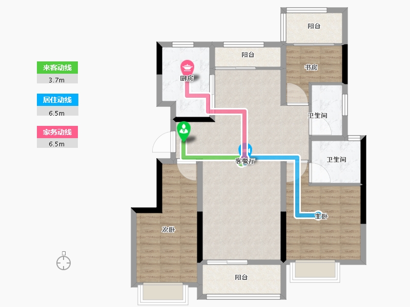 陕西省-西安市-中海曲江大城-101.60-户型库-动静线