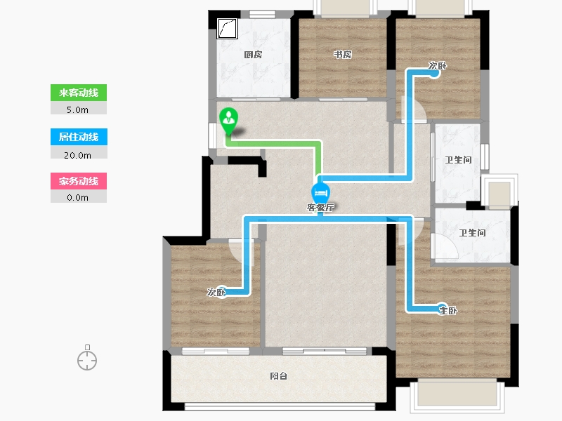 江苏省-苏州市-合樾兰亭花园-100.00-户型库-动静线