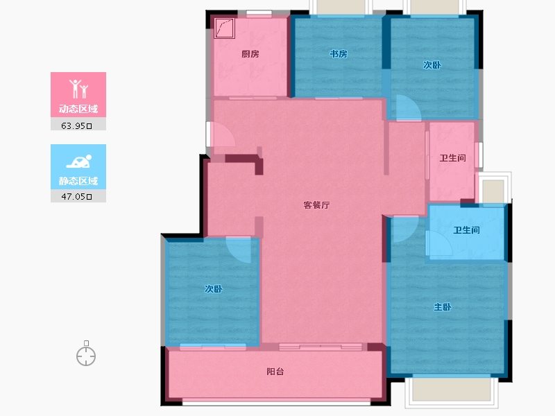 江苏省-苏州市-合樾兰亭花园-100.00-户型库-动静分区