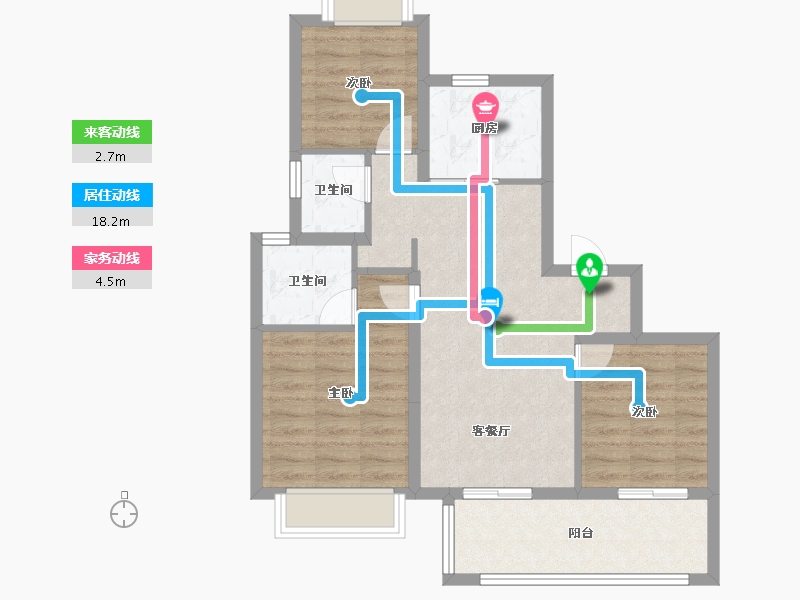 云南省-昆明市-金地峯范-73.46-户型库-动静线