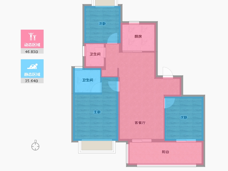 云南省-昆明市-金地峯范-73.46-户型库-动静分区