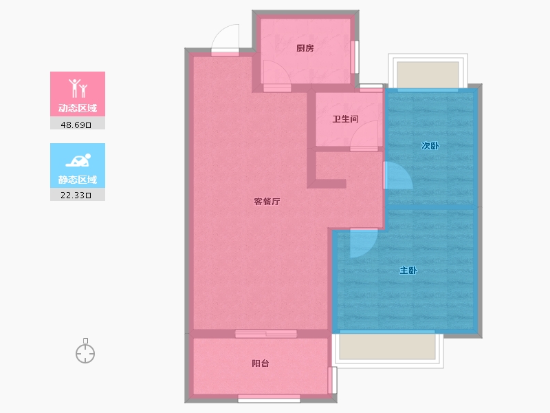 云南省-昆明市-绿地东海岸滇峰-63.20-户型库-动静分区