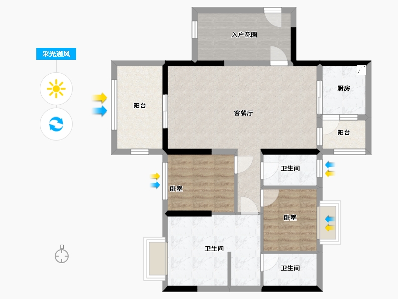 广东省-肇庆市-清华园-88.00-户型库-采光通风