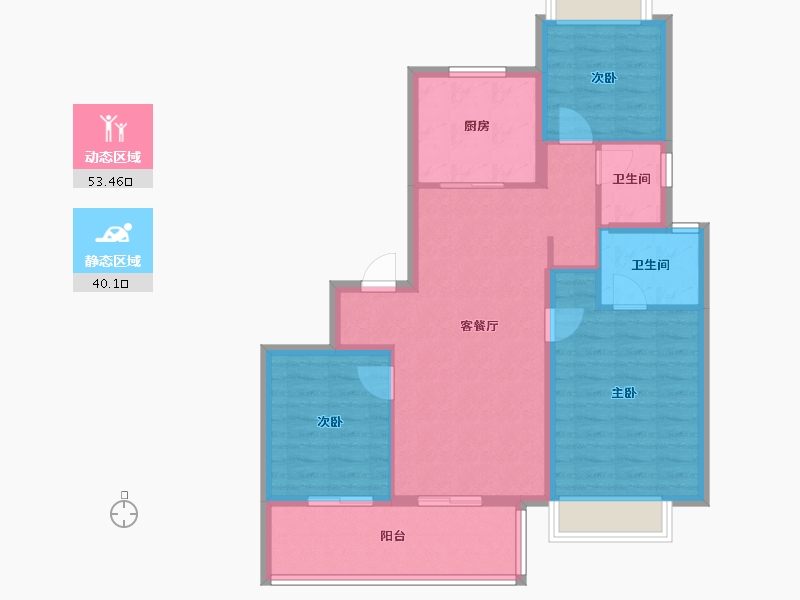 云南省-昆明市-金地峯范-83.87-户型库-动静分区