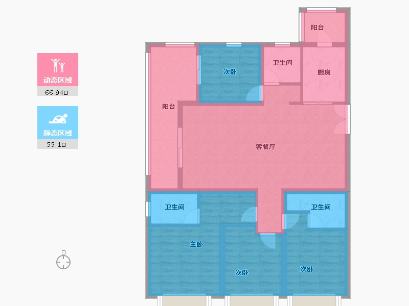 云南省-昆明市-绿地东海岸滇峰-108.80-户型库-动静分区