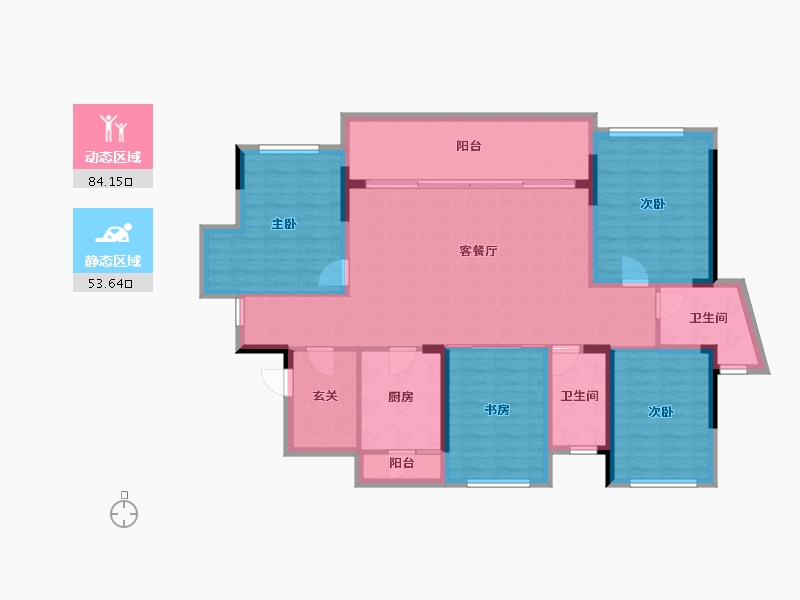 重庆-重庆市-弘阳天宸一品-124.18-户型库-动静分区