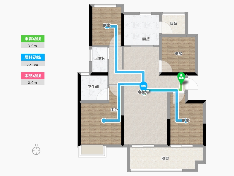 陕西省-西安市-中海曲江大城-112.00-户型库-动静线