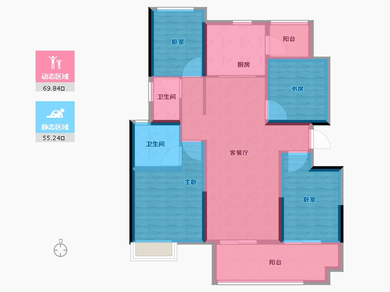 陕西省-西安市-中海曲江大城-112.00-户型库-动静分区