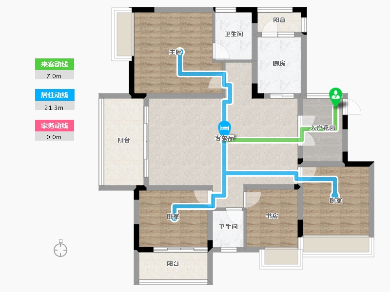 重庆-重庆市-北新御龙湾-114.99-户型库-动静线