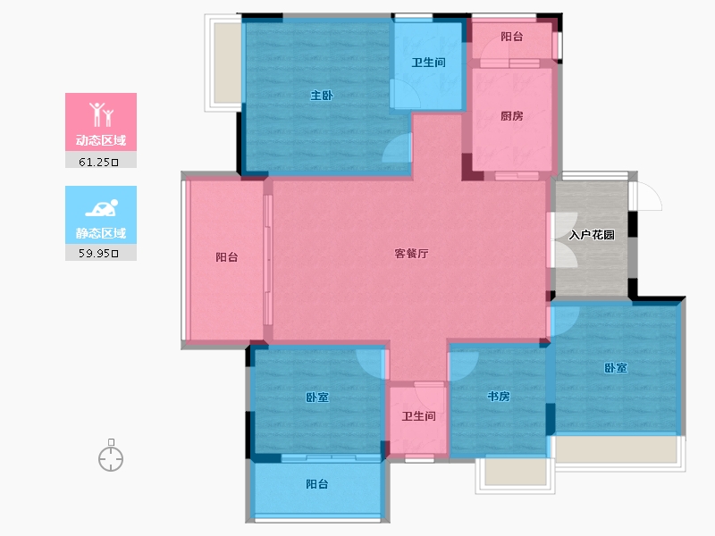 重庆-重庆市-北新御龙湾-114.99-户型库-动静分区