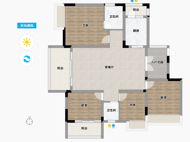 重庆-重庆市-北新御龙湾-114.99-户型库-采光通风