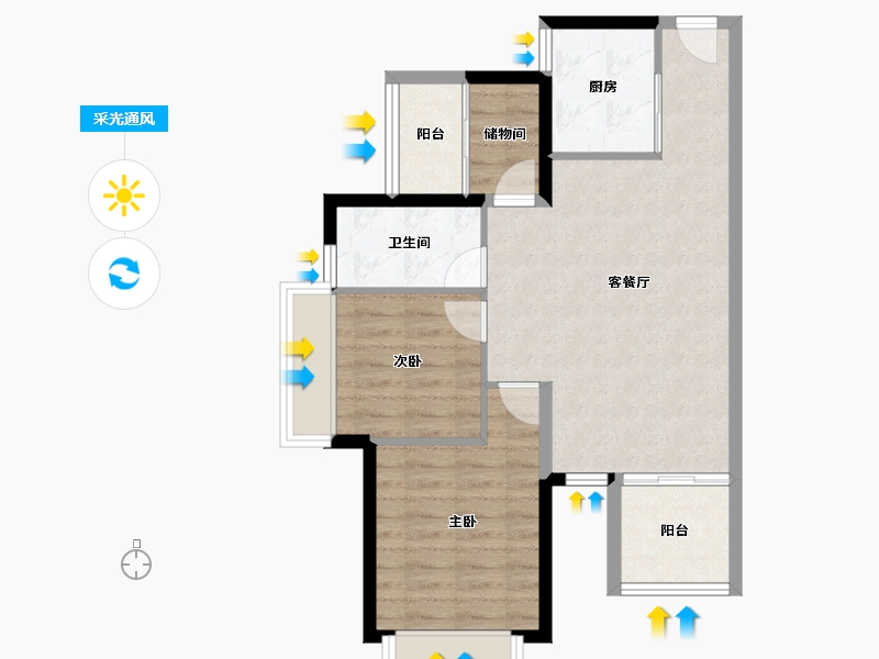 广东省-惠州市-半岛1号-68.66-户型库-采光通风