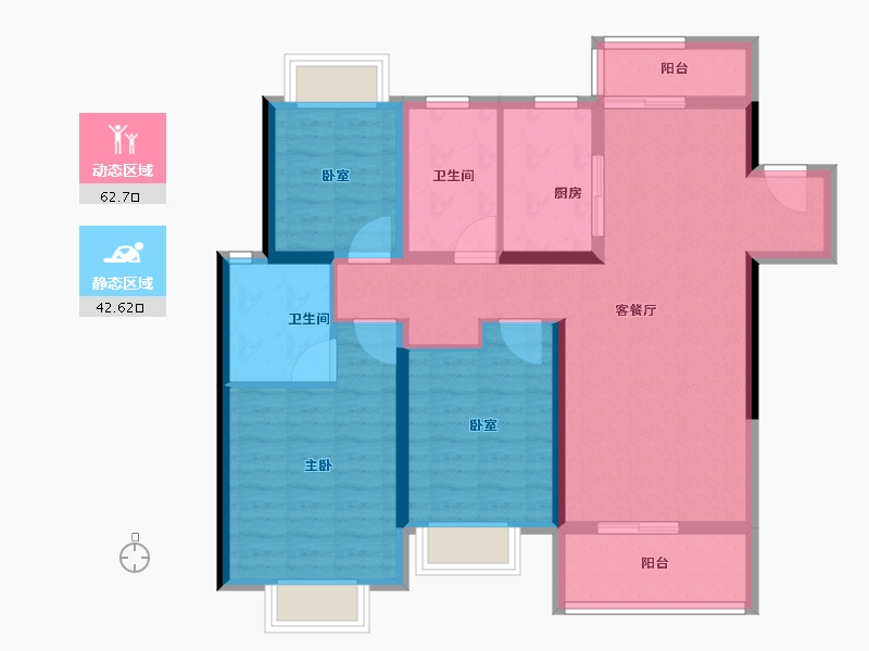 广东省-惠州市-方圆东江月岛-93.60-户型库-动静分区