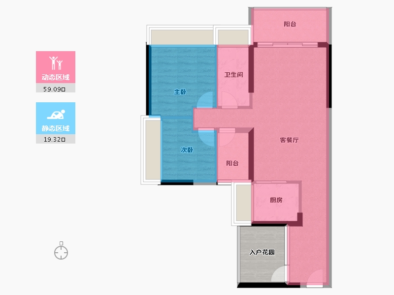 广东省-惠州市-卓洲绿景南庄-76.53-户型库-动静分区