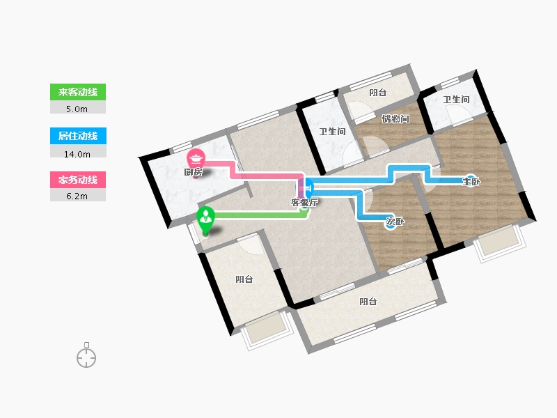 广东省-中山市-雅居乐濠头雅苑-97.00-户型库-动静线