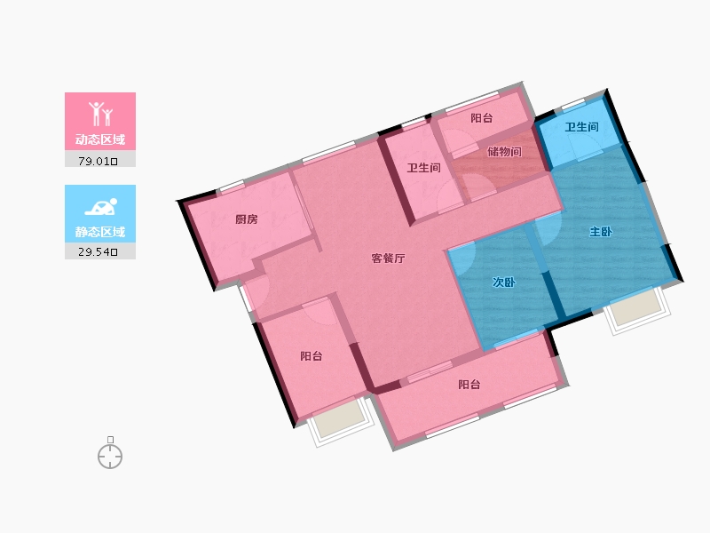 广东省-中山市-雅居乐濠头雅苑-97.00-户型库-动静分区