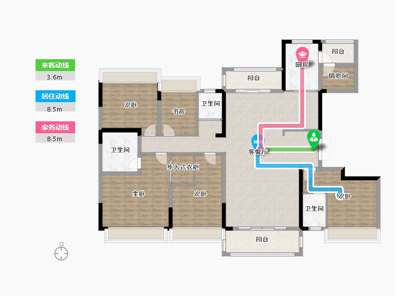 四川省-成都市-美的碧桂园观澜府-175.52-户型库-动静线