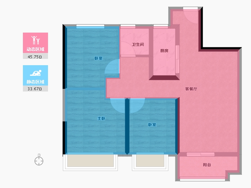 广东省-惠州市-方圆东江月岛-70.40-户型库-动静分区