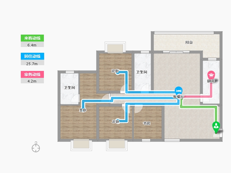 云南省-昆明市-广电苑壹号院-113.60-户型库-动静线