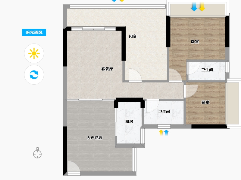 广东省-惠州市-天润嘉园-77.06-户型库-采光通风