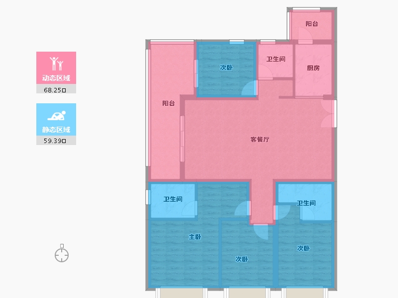 云南省-昆明市-绿地东海岸滇峰-114.40-户型库-动静分区