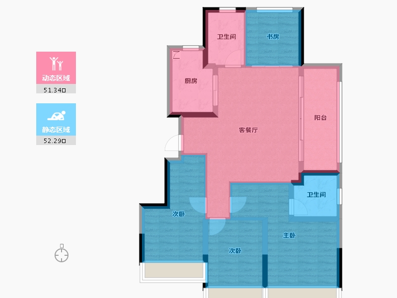 浙江省-杭州市-金隅-95.32-户型库-动静分区