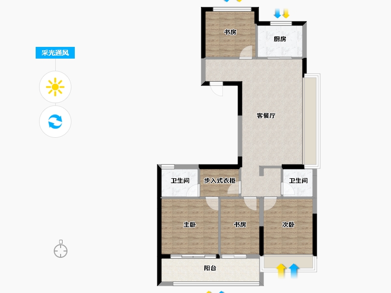 浙江省-绍兴市-樾芯城-97.31-户型库-采光通风