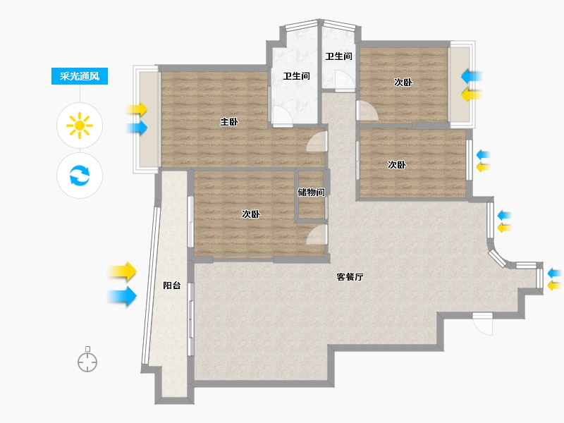 福建省-福州市-滨江国际-140.00-户型库-采光通风