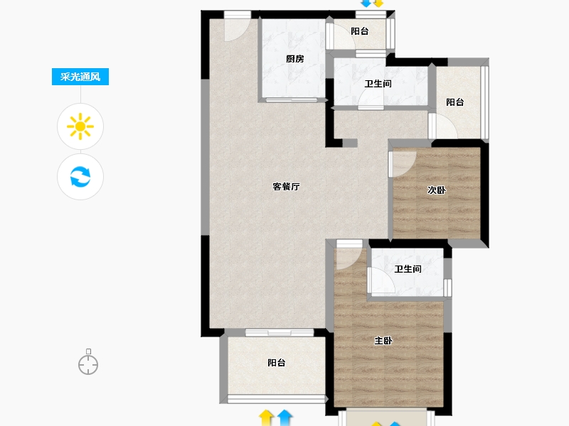 广东省-惠州市-半岛1号-78.87-户型库-采光通风