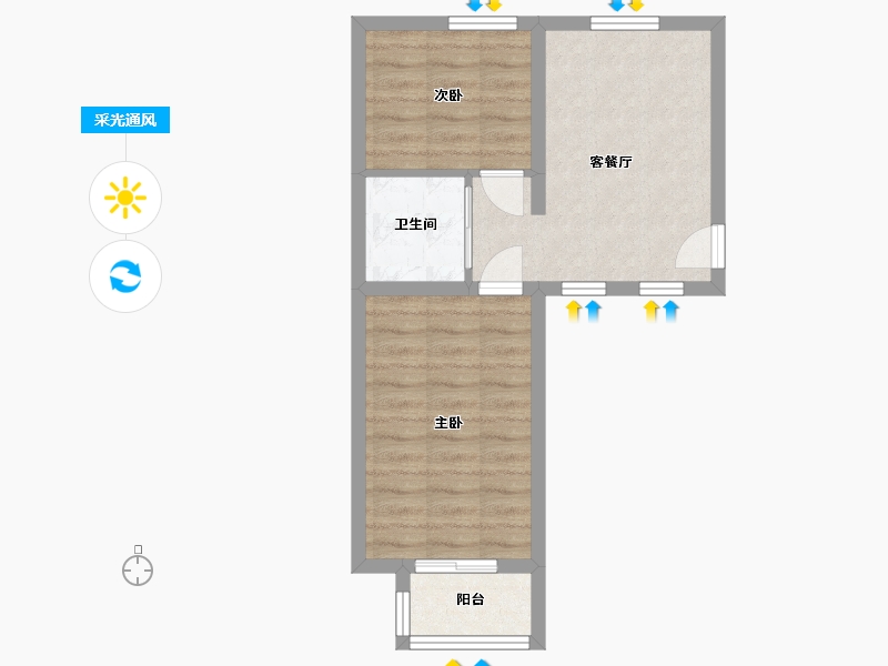 北京-北京市-南顶小区-40.00-户型库-采光通风