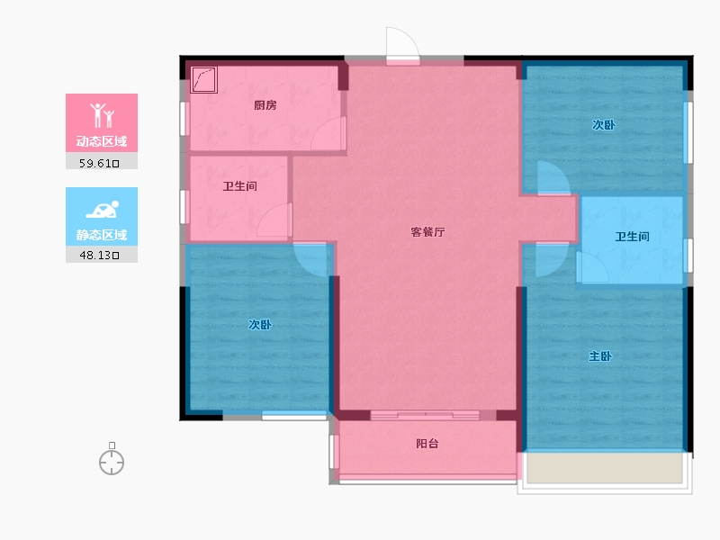 广东省-汕头市-锦绣星河名轩-105.00-户型库-动静分区