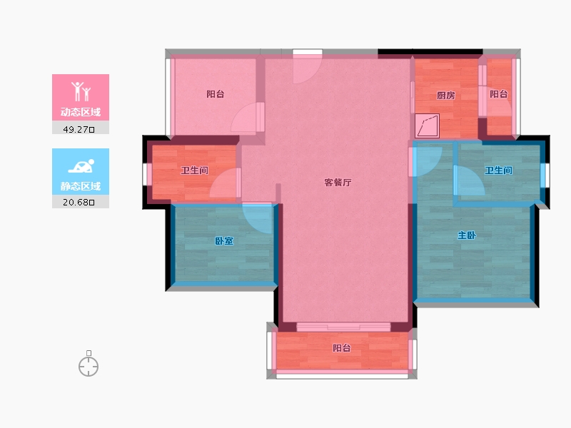 广东省-惠州市-​颐安天朗名庭-61.15-户型库-动静分区