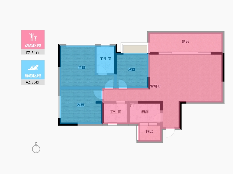 四川省-成都市-梓潼宫TOD梓潼四季-97.07-户型库-动静分区