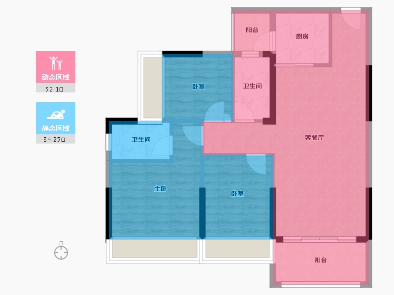 广东省-惠州市-好益康龙林上观-77.44-户型库-动静分区