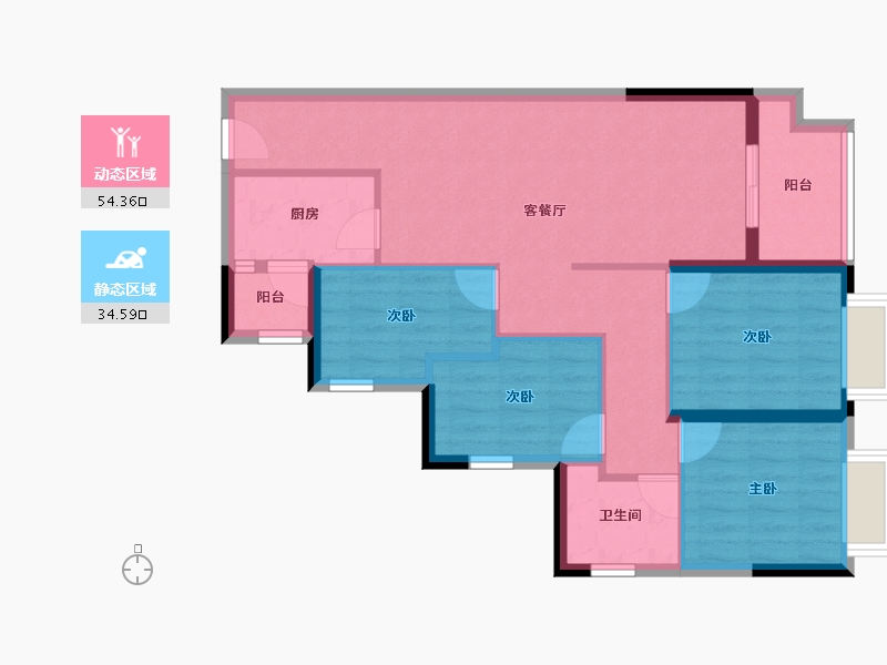 重庆-重庆市-云山晓-79.20-户型库-动静分区