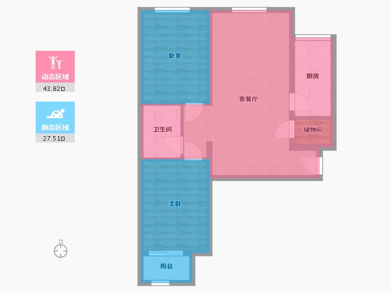 北京-北京市-首钢金璟阳光-62.53-户型库-动静分区