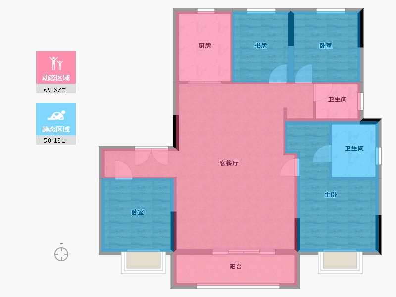 浙江省-温州市-弘阳上坤西湖四季-114.00-户型库-动静分区