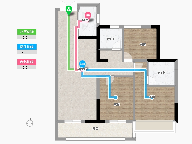 云南省-昆明市-建投璞御-78.40-户型库-动静线