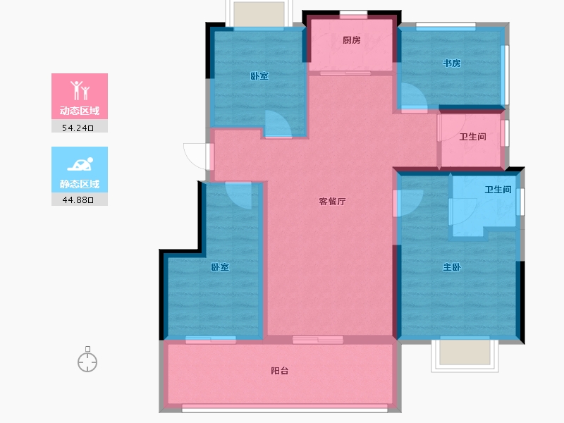 云南省-昆明市-浩创悦山湖-88.01-户型库-动静分区