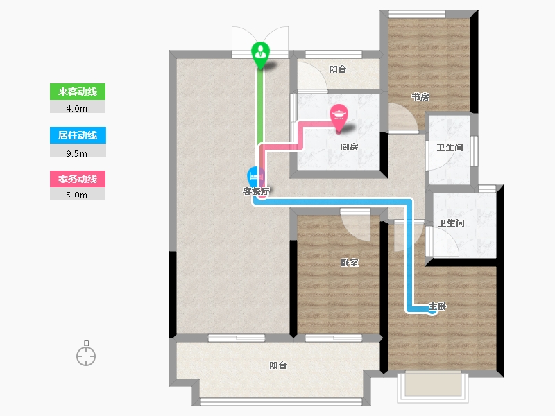 陕西省-西安市-中海曲江大城-104.81-户型库-动静线