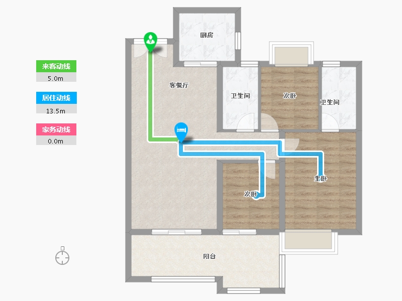 云南省-昆明市-绿地东海岸滇峰-84.80-户型库-动静线