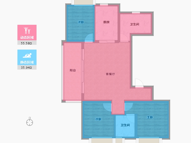 云南省-昆明市-金地峯范-81.73-户型库-动静分区