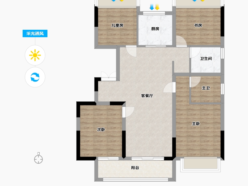 江苏省-徐州市-恒华天境-96.00-户型库-采光通风