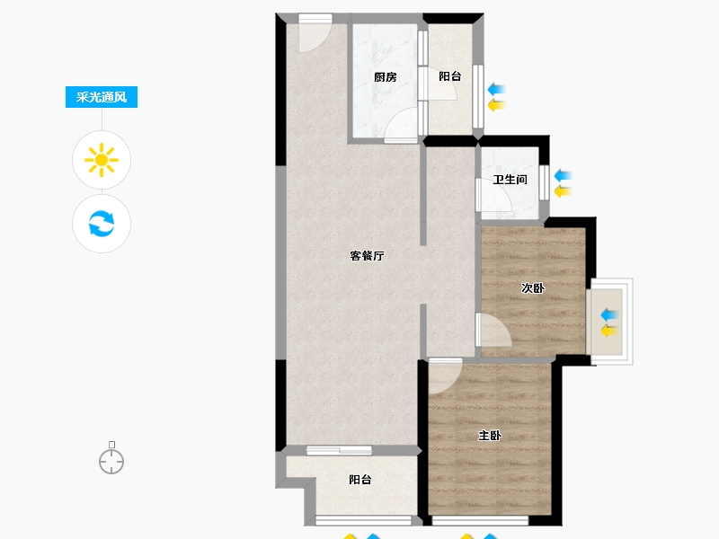 重庆-重庆市-云山晓-63.20-户型库-采光通风