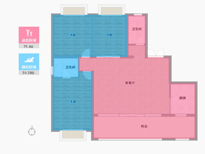 重庆-重庆市-北大资源紫境府-114.73-户型库-动静分区