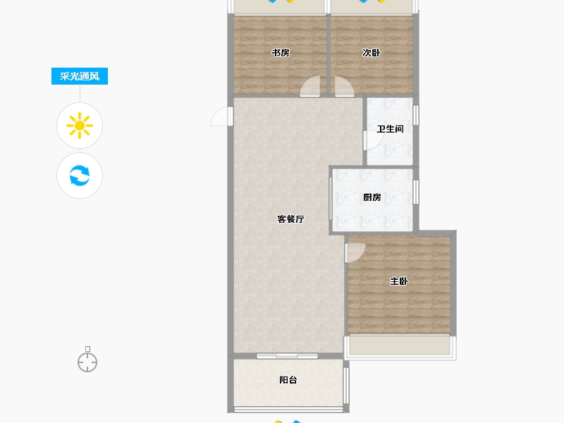 浙江省-衢州市-新湖牡丹园-80.00-户型库-采光通风