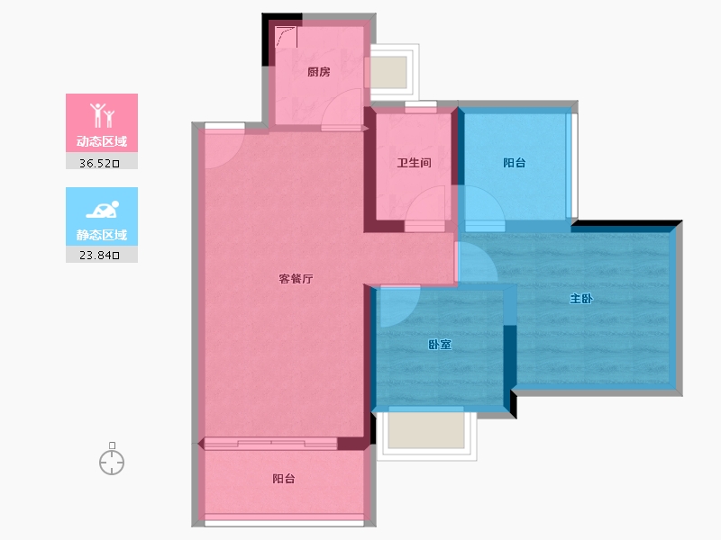 广东省-惠州市-​颐安天朗名庭-52.61-户型库-动静分区