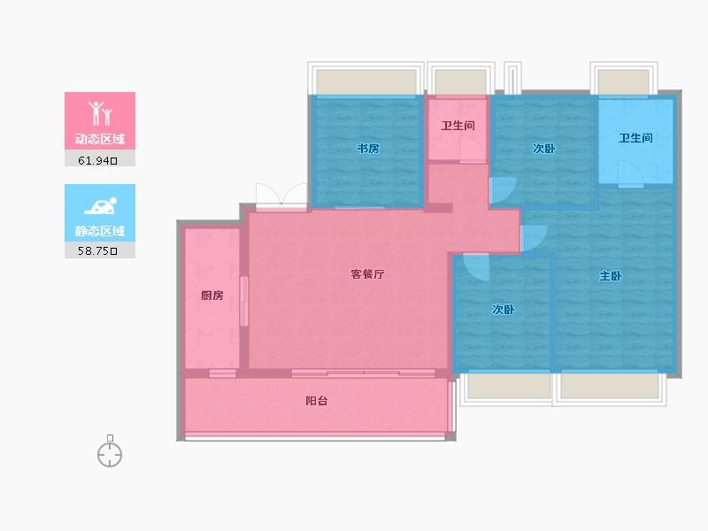 云南省-昆明市-金地峯范-109.51-户型库-动静分区