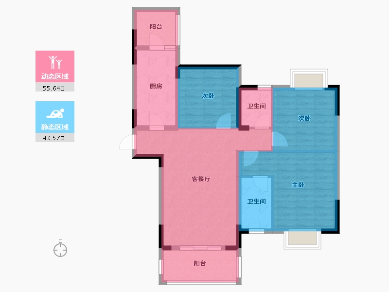 四川省-成都市-SM锦悦-88.56-户型库-动静分区